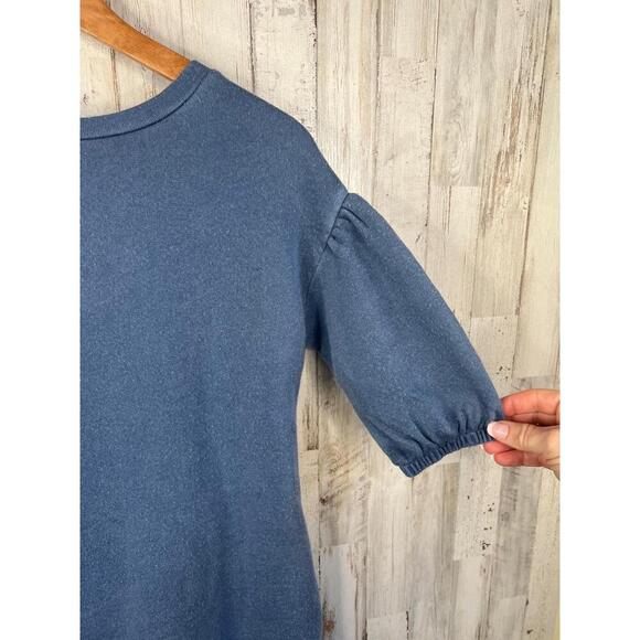 Caslon Casual Blue Dress Short Puff Sleeves Round Neck Size XXS Pockets - Picture 9 of 12